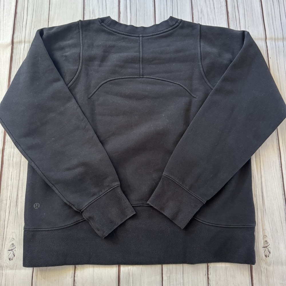Lululemon Loungeful Crewneck Pullover Size M Black Relaxed Fit 4 Way Women's
